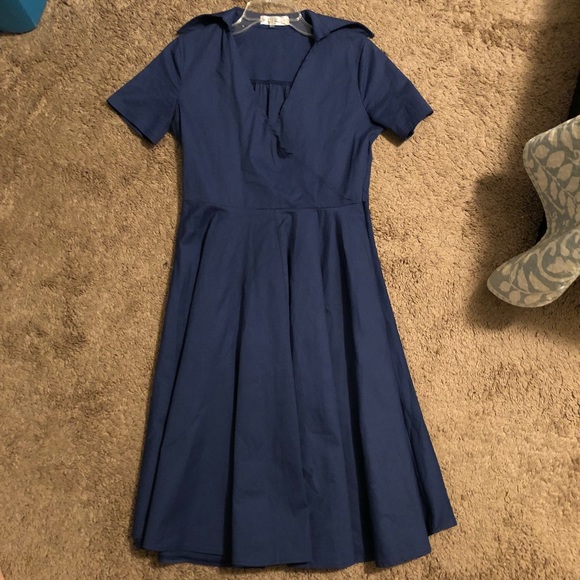 navy blue 50's style dress